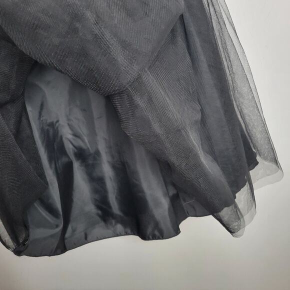 Mini Tulle Dress Balletcore Black Floral Layered Lace up Back 7 HoCo Formal - Picture 6 of 15